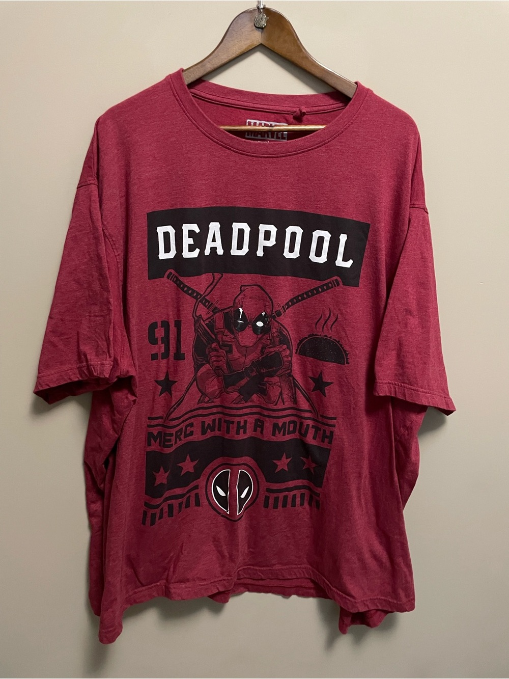 Deadpool Marvel Red & Black Graphic Tee Men Women 5X